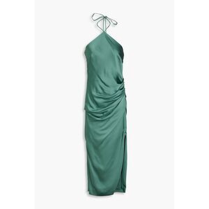 SIMKHAI Hansel draped satin-crepe halterneck midi dress Size 6